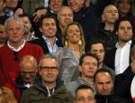 Eindhoven 18 april 2015
PSV_ Heerneveen 4-1 . Psv kampioen. Pieter v d Hoogenband en zijn nieuwe vriendin Marie JosÃ© Crooijmans verliefd op de tribune.
