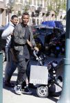 Amsterdam 14 april 2015
Sunnery James en zijn moeder met vrienden achter de kinderwagen op de cornelis schuytstraat