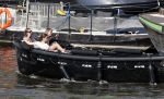 Amsterdam 7 mei 2016 
Rob Witschge en zijn vrouw Barbara aan het varen met Johnny en Danielle van t schip en hun dochter.