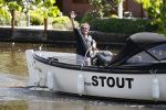 Amsterdam 9 mei 2016 
Dirk en Suus Zeelenberg eerst lunchen bij de harbour club en daarna varen door de grachten met hun boot/sloep
