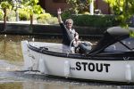 Amsterdam 9 mei 2016 
Dirk en Suus Zeelenberg eerst lunchen bij de harbour club en daarna varen door de grachten met hun boot/sloep