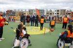 Amsterdam 22 april 2016
Koning Willem Alexander en Koningin Maxima bij de opening van de koningsspelen in Amsterdam.
Richard Krajicek vangt ze op en Johnny de Mol doet de presentatie.