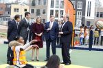 Amsterdam 22 april 2016
Koning Willem Alexander en Koningin Maxima bij de opening van de koningsspelen in Amsterdam.
Richard Krajicek vangt ze op en Johnny de Mol doet de presentatie.