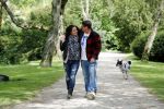 Amsterdam 14 mei 2016
Martijn Krabbe en zijn vriendin Noi Pakon aan het wandelen met de hond in het park.