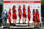 Amsterdam 12 mei 2016 
Tess Milne presenteert de business Run op de zuidas. De promotie dames zijn van Stella agency.
