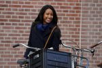 Amsterdam 29 april 2017  
Airen Mylene op de fiets in  Amsterdam zuid