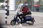 Amsterdam 13 april 2017 
Daniel de Ridder op zijn vespa scooter