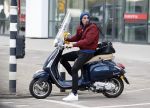 Amsterdam 13 april 2017 
Daniel de Ridder op zijn vespa scooter