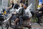 Amsterdam 12 mei 2017  
Edwin Jonker met vriendin op vespa scooter