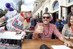 Amsterdam 8 april 2017 
Og3ne en andere deelnemers aan het songfestival in vondelpark CS . Francesco Gabbani