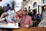 Amsterdam 8 april 2017 
Og3ne en andere deelnemers aan het songfestival in vondelpark CS . Francesco Gabbani