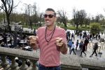 Amsterdam 8 april 2017 
Og3ne en andere deelnemers aan het songfestival in vondelpark CS . Francesco Gabbani