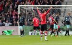 Eindhoven,23 April 2017 PSV-AJAX Seizoen 2016/2017, eindstand 1-0
Blijdschap bij Jurgen Locadia na een mooie vrije trap waardoor de stand op 1-0 komt