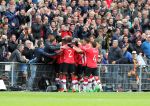 Eindhoven,23 April 2017 PSV-AJAX Seizoen 2016/2017, eindstand 1-0
Blijdschap bij Jurgen Locadia na een mooie vrije trap waardoor de stand op 1-0 komt