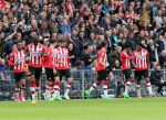 Eindhoven,23 April 2017 PSV-AJAX Seizoen 2016/2017, eindstand 1-0
Blijdschap bij Jurgen Locadia na een mooie vrije trap waardoor de stand op 1-0 komt