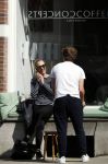 Amsterdam 8 april 2017 
Kimberley Klaver bellend op terras