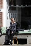 Amsterdam 8 april 2017 
Kimberley Klaver bellend op terras