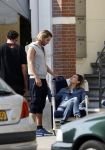 Amsterdam 31 maart 2017 
Manuel Broekman met zijn vriendin Adriana Mosk op straat in Amsterdam