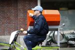 Amsterdam 13 mei 2017  
Marc Marie Huijbregts op zijn froene fiets in Amsterdam.