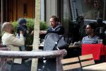 Amsterdam 3 april 2017  
Oscar Aerts met zoontje en Robert de Hoog op terras.