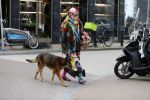 Amsterdam 4 april 2017  
Petra Heyboer met hond op de pc hooftstraat