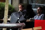 Amsterdam 3 april 2017  
Oscar Aerts met zoontje en Robert de Hoog op terras.