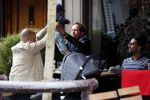 Amsterdam 3 april 2017  
Oscar Aerts met zoontje en Robert de Hoog op terras.