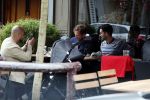 Amsterdam 3 april 2017  
Oscar Aerts met zoontje en Robert de Hoog op terras.