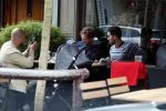 Amsterdam 3 april 2017  
Oscar Aerts met zoontje en Robert de Hoog op terras.