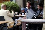Amsterdam 3 april 2017  
Oscar Aerts met zoontje en Robert de Hoog op terras.