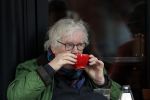 Amsterdam 7 mei 2017
Rudi Fuchs op terras op de beethovenstraat