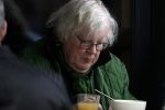 Amsterdam 8 april 2017 
Rudi Fuchs op terras.