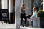 Amsterdam 11 april 2017
Stephanie Tency op terras met een vriendin.