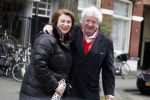 Amsterdam 29 april 2017  
Willibrord Frequin met vriendin op straat in Amsterdam