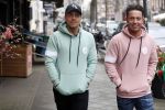 Amsterdam 11 april 2018
Andre Hazes jr met beste vriend Djarno Hofland op de cornelis schuytstraat