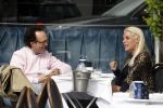 Amsterdam 23 april 2018
Judith Osborn met (een) vriend op straat en op terras bij George in Amsterdam zuid.