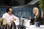 Amsterdam 23 april 2018
Judith Osborn met (een) vriend op straat en op terras bij George in Amsterdam zuid.