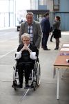 Amsterdam 16 april 2018
Marianne v Wijnkoop in rolstoel bij premiere The Purple color in NDSM loods