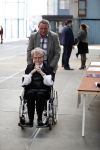 Amsterdam 16 april 2018
Marianne v Wijnkoop in rolstoel bij premiere The Purple color in NDSM loods