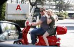 Amsterdam 22 april 2018
Martijn Krabbe met zijn dochter Michelle op de vespa scooter.