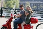 Amsterdam 22 april 2018
Martijn Krabbe met zijn dochter Michelle op de vespa scooter.