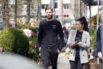 Amsterdam 10 april 2018
Monica Geuze ( zwanger) met haar vriend Lars Veldwijk op de cornelis schuytstraat