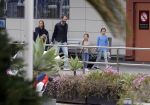 Ibiza 28 april 2018
Prinses Margarita met haar man Tjalling ten Cate en hun dochters Paola en Julia op het viegveld van ibiza