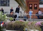 Ibiza 28 april 2018
Prinses Margarita met haar man Tjalling ten Cate en hun dochters Paola en Julia op het viegveld van ibiza