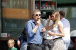 Amsterdam 22 april 2018
Robert ten Brink zijn vrouw Roos en hun kleinzoon eten ijsje