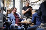 Amsterdam 16 april 2019
Diederik Jekel en John Korthaus   wandelend op cornelis schuytstraat.