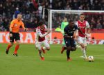 Amsterdam, 31 Maart 2019 AJAX-PSV, eindstand 3-1
Steven Bergwijn Dusan Tadic en Nico Tagliafico