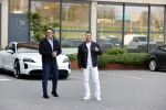 Amsterdam 12 mei 2021
Marco Borsato en Rolf Sanchez arriveren in de porsche Taycan bij Q music