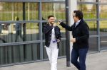 Amsterdam 12 mei 2021
Marco Borsato en Rolf Sanchez arriveren in de porsche Taycan bij Q music