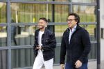 Amsterdam 12 mei 2021
Marco Borsato en Rolf Sanchez arriveren in de porsche Taycan bij Q music